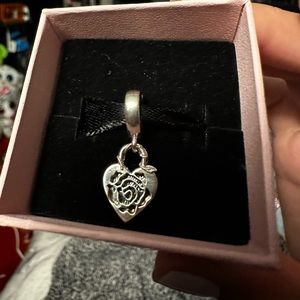 Rose heart pandora charm